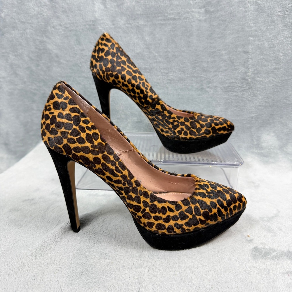 Vince Camuto Womens 9 Leopard Platform Mob Heels Pointed Toe Mob Wife Y2K